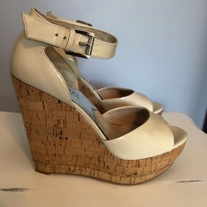Michael Kors Cream colored cork wedges. Size 7